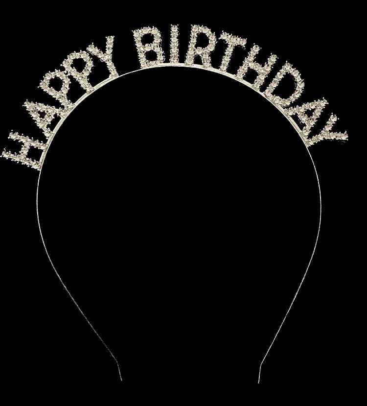 Lisinya193 Gümüş Kristal Taşlı  Birthday Doğum Günü Tacı İthal Ürün A Kalite 17x16 cm