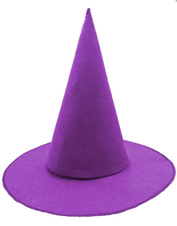 Lisinya193 Mor Renk Keçe Cadı Şapkası Yetişkin Çocuk Uyumlu 35X38 cm