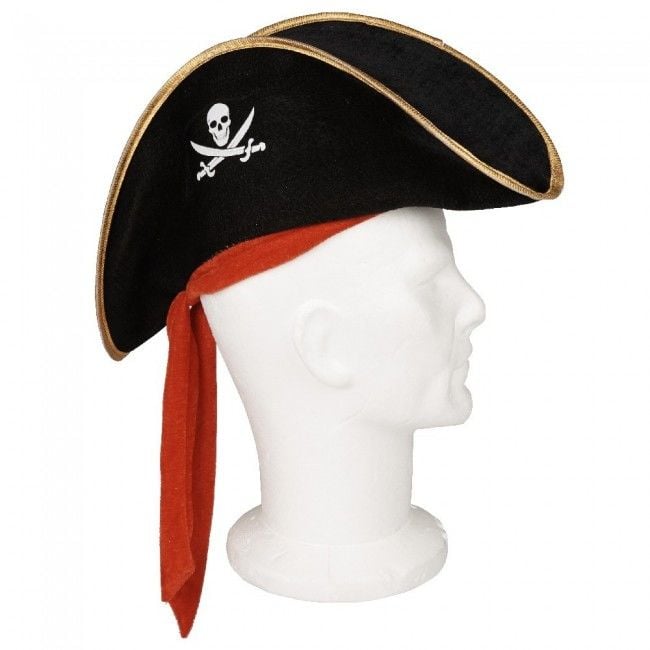 Lisinya193 Çocuk Boy Kadife Jack Sparrow Denizci Korsan Şapkası 45x16 cm