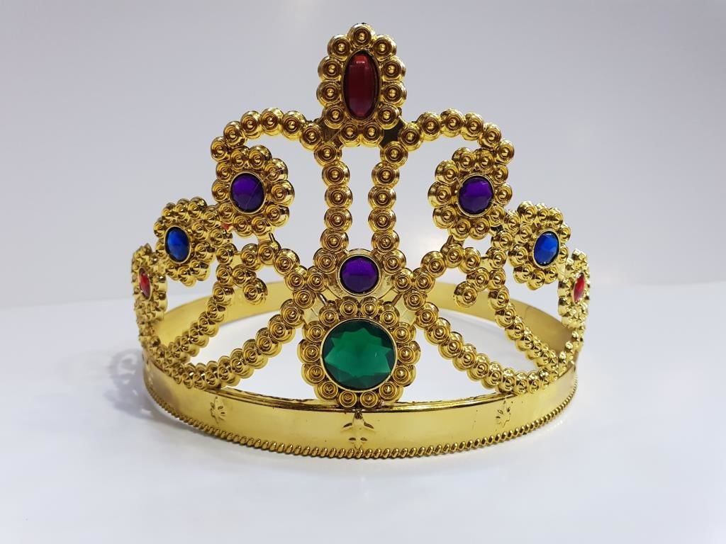 Lisinya193 Altın Renk Plastik Prenses Tacı Kraliçe Tacı 60 cm