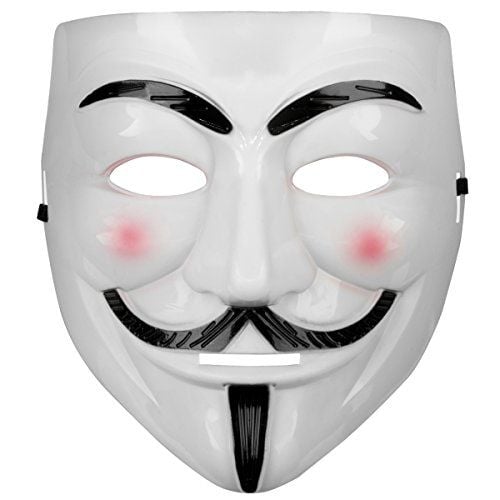 Lisinya193 Beyaz Renk Pembe Yanaklı İthal V For Vendetta Maskesi