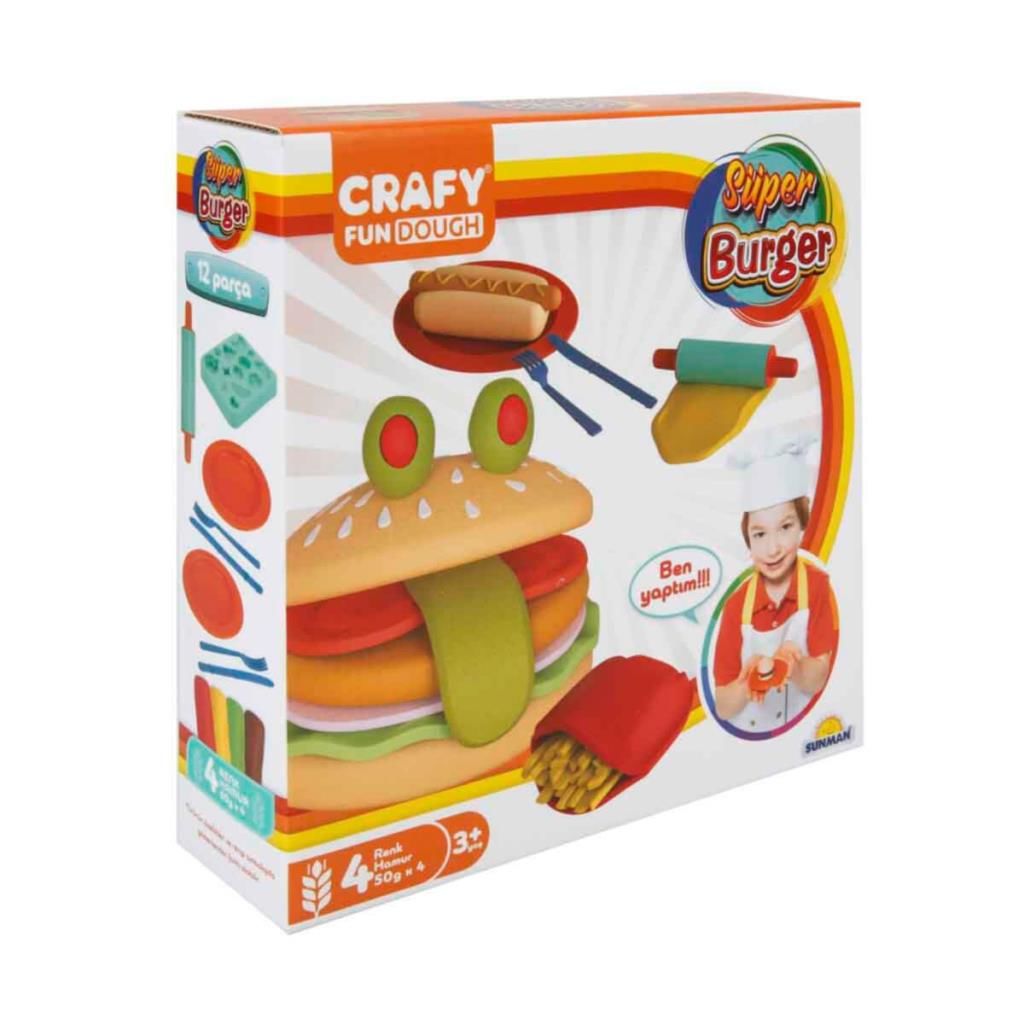 Lisinya193 Nessiworld Crafy Süper Burger Oyun Hamuru Seti 200 gr. 12 Parça