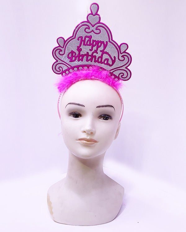 Lisinya193  Birthday Neon Pembe Renk Doğum Günü Tacı 24x15 cm