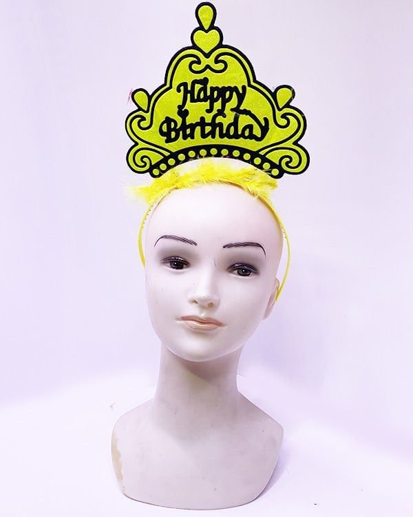 Lisinya193  Birthday Neon Sarı Renk Doğum Günü Tacı 24x15 cm