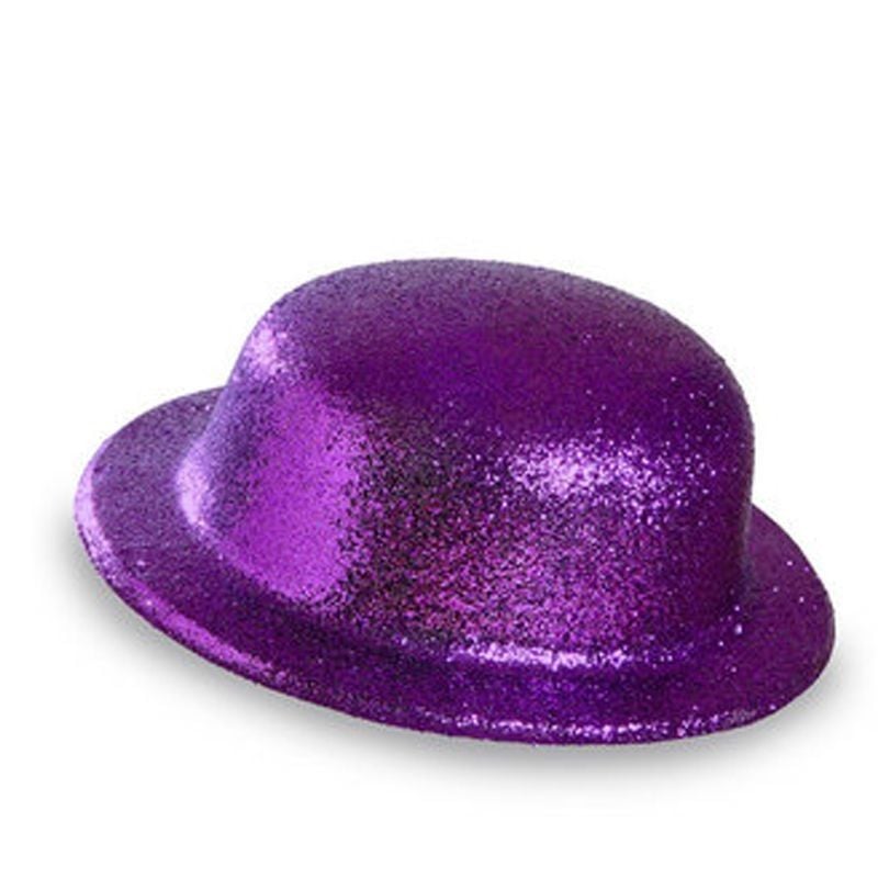 Lisinya193 Mor Renk Yuvarlak Simli Plastik Parti Şapkası