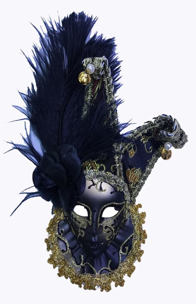 Lisinya193 Çıngıraklı Dekoratif Tüylü Seramik Maske Siyah Renk