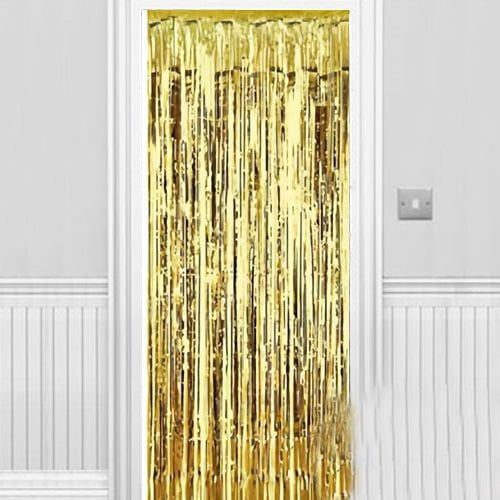Lisinya193 Işıltılı Duvar  Kapı Perdesi Gold 90x200 cm