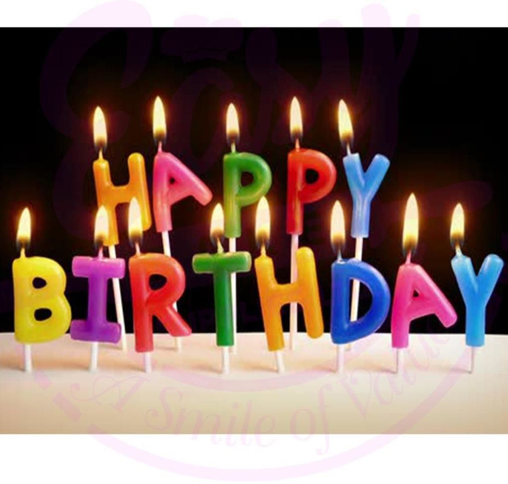 Lisinya193 Rengarenk  Birthday Yazılabilen Doğum Günü Mumu