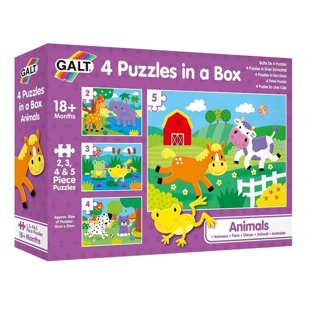 Lisinya193 Galt Toys 4 Puzzles in a Box Animals 18 Ay+