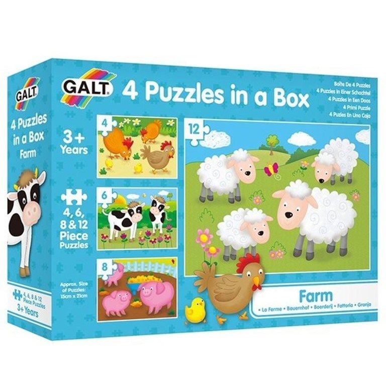 Lisinya193 Galt Toys 4 Puzzles in a Box Farm 3 Yaş+