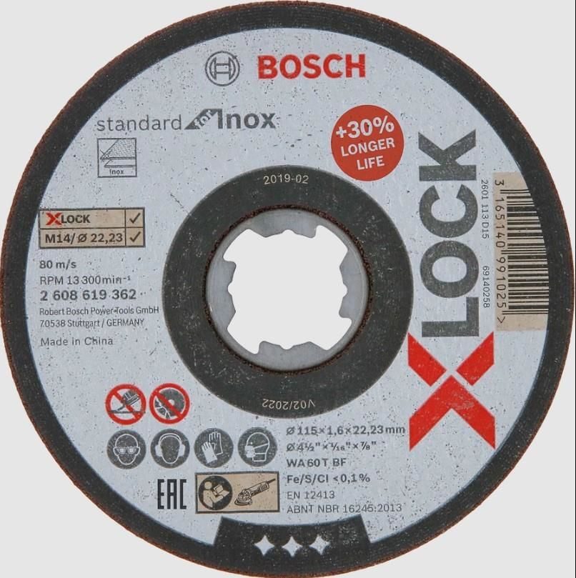 Lisinya202 Bosch Xlock İnox Kesici 115X1X22,23 mm