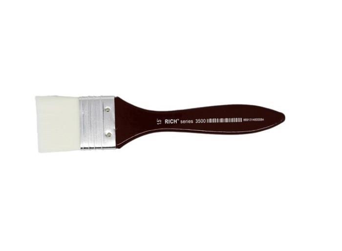 Lisinya202 Rich Zemin Fırçası No 1,5 3500 Seri Beyaz Kıllı Uç 4 cm