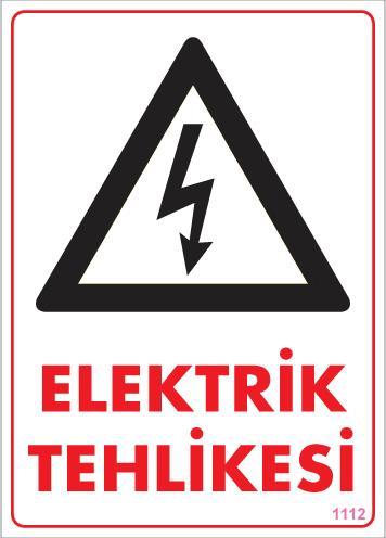 Lisinya202 Elektrik Tehlikesi Uyarı Levhası 25x35 KOD:1112