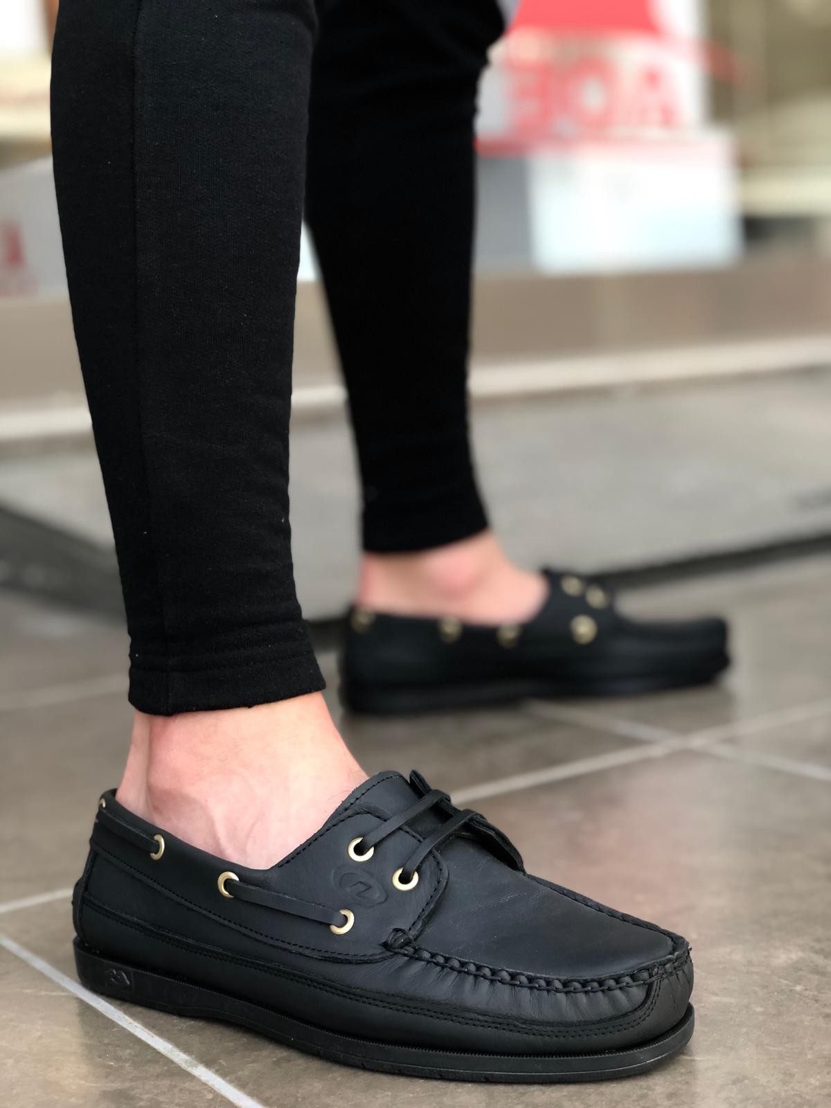 Lisinya946 Rahat Taban İçi Dışı Hakiki Deri Siyah Klasik Erkek Ayakkabı