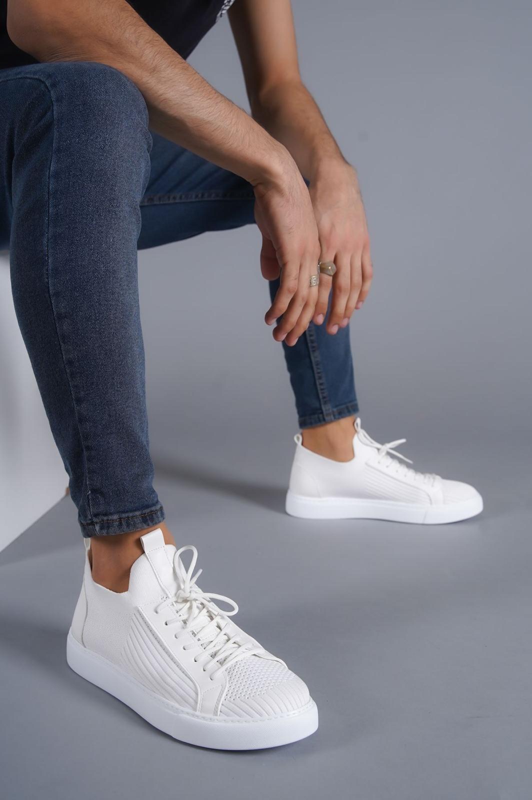 Lisinya946   Beyaz Triko Bağcıklı  Günlük Erkek  Ayakkabı