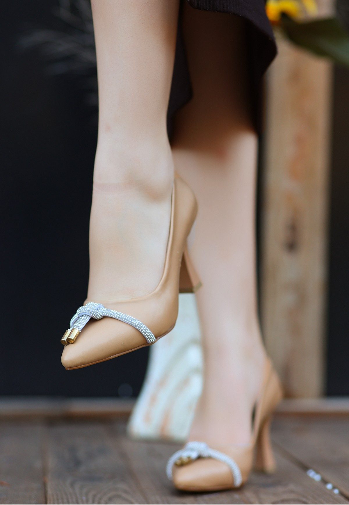 Lisinya943 Nude Cilt Stiletto Ayakkabı