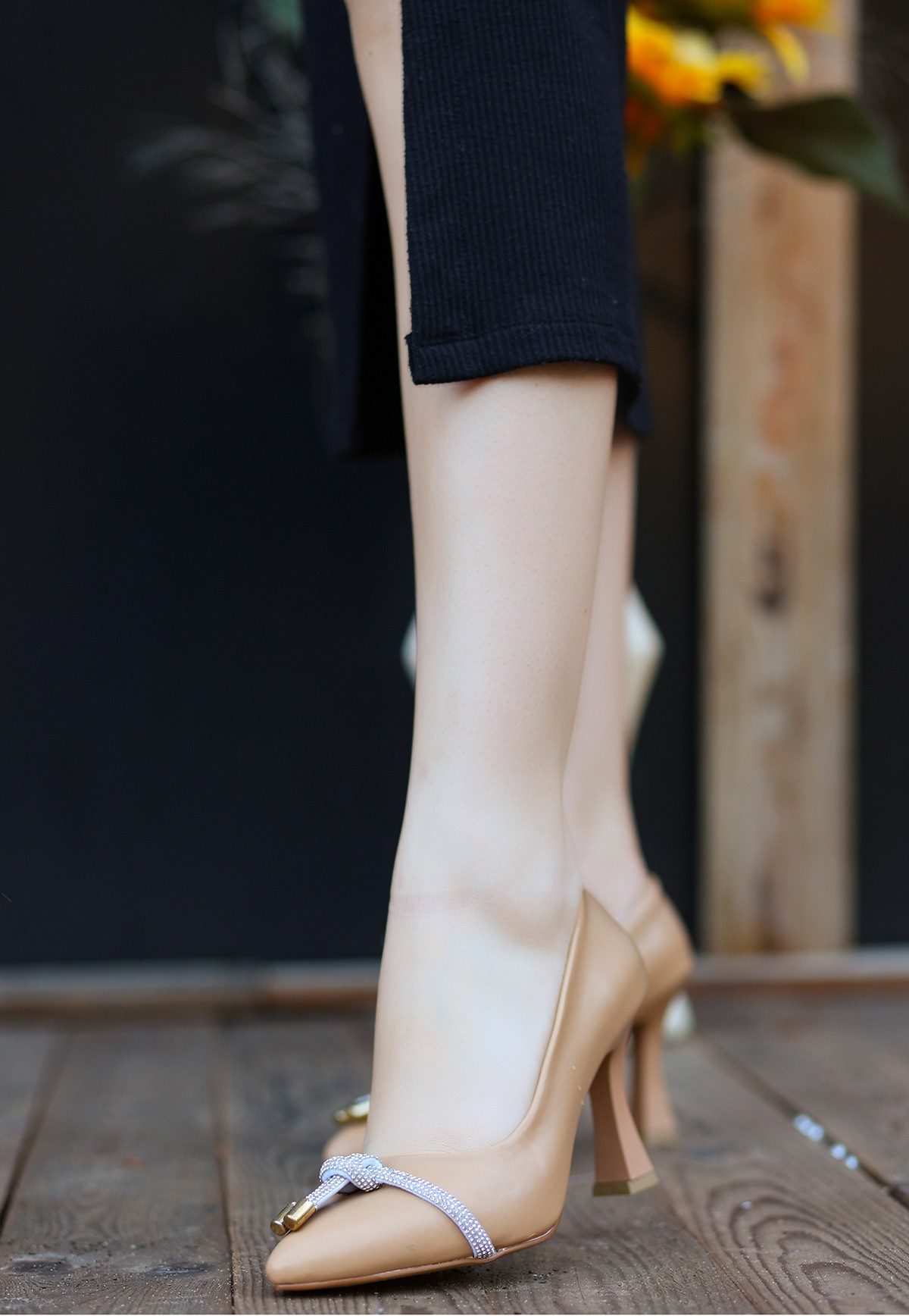Lisinya943 Nude Cilt Stiletto Ayakkabı