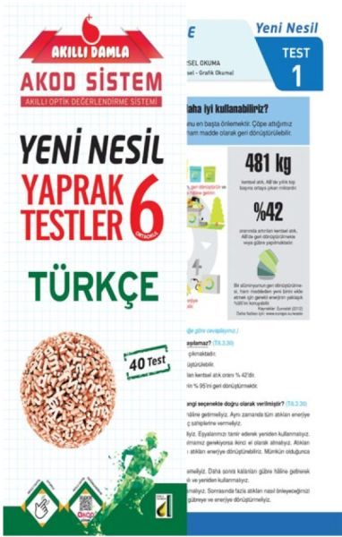 Akıllı Damla Türkçe Yeni Nesil Yaprak Testler-6. Sınıf