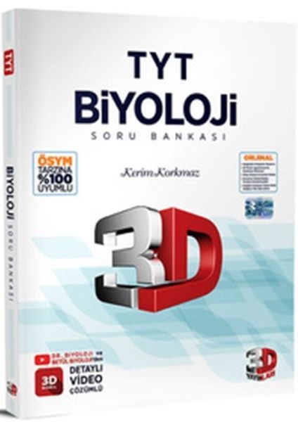 3D Yayınları  TYT Biyoloji Tamamı Video Çözümlü Soru Bankası