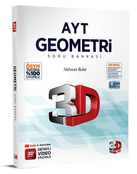 3D Yayınları  AYT Geometri Tamamı Video Çözümlü Soru Bankası