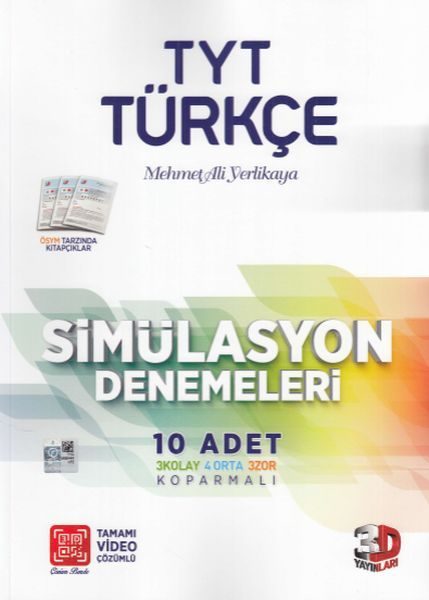 3D Yayınları TYT Türkçe Tamamı Video Çözümlü Simülasyon Denemeleri