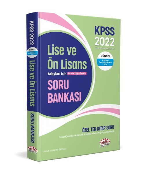 Editör 2022 KPSS Lise ve Ön Lisans Adayları İçin Özel Tek Kitap Soru Bankası
