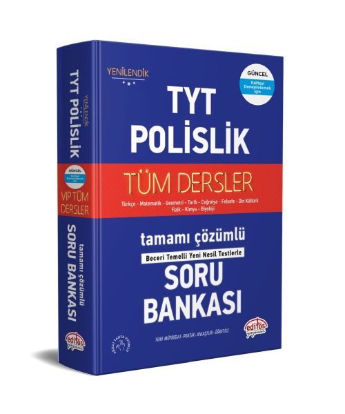 Editör TYT / Polislik Tüm Dersler Tamamı Çözümlü Soru Bankası