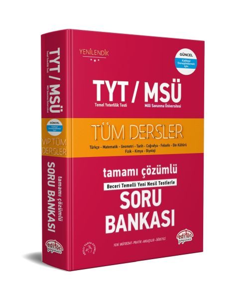 Editör TYT / MSÜ Tüm Dersler Çözümlü Soru Bankası