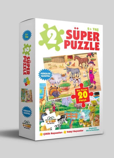 2 Süper Puzzle - Çiftlik Hayvanları - Vahşi Hayvanlar 2+ Yaş