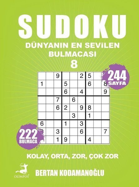 Sudoku - Dünyanın En Sevilen Bulmacası 8 - Kolay Orta Zor Çok Zor