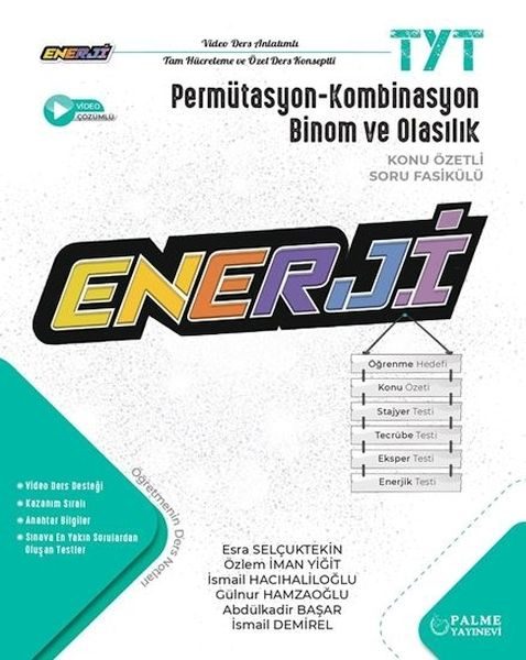 Palme Yayınevi TYT Enerji Permütasyon - Kombinasyon Binom Ve Olasılık Konu Özetli Soru Fasikülü