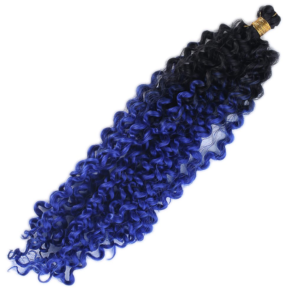 Lisinya201 Afro Dalgası Saç / Siyah Koyu Mavi Ombreli