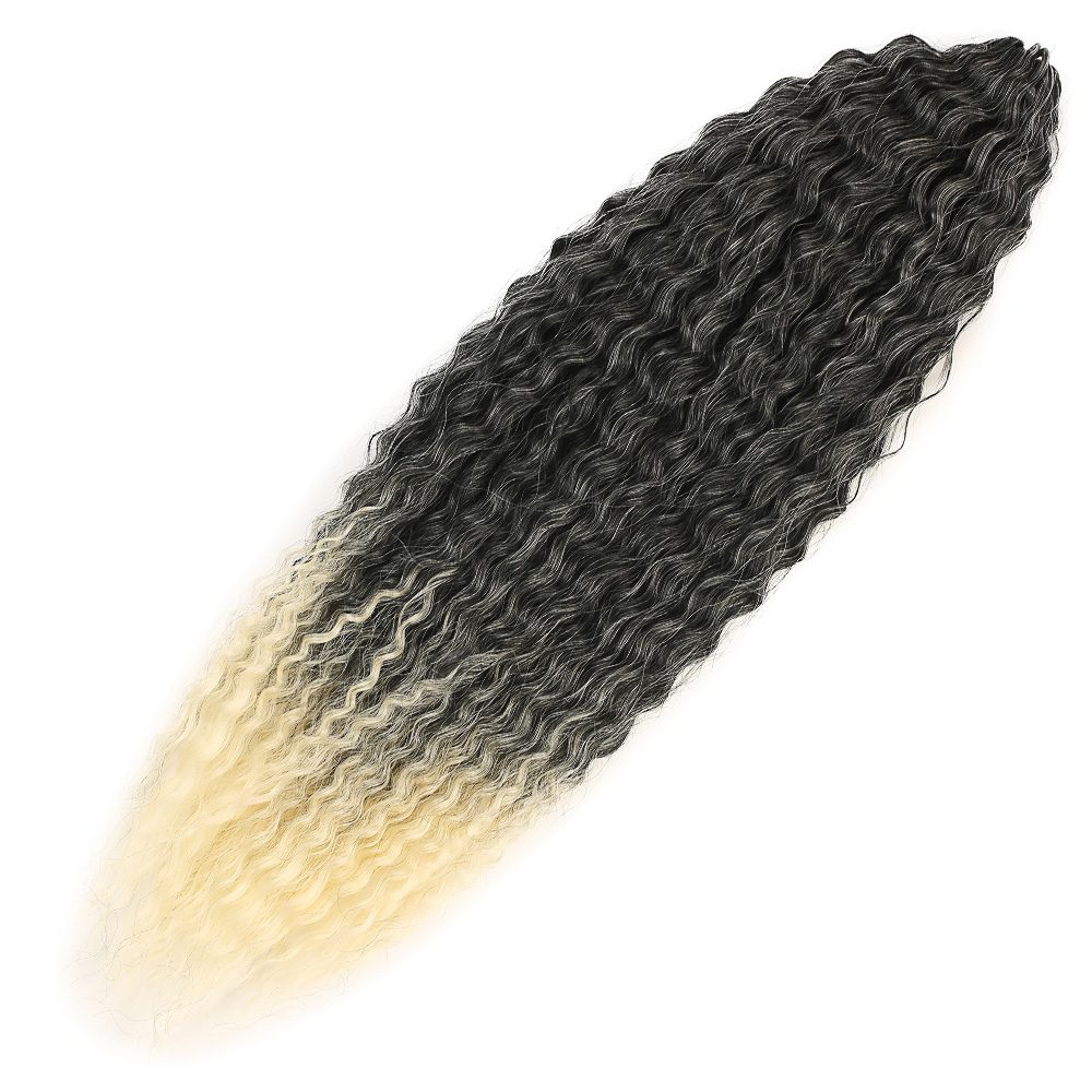 Lisinya201 Brazilian Afro Dalgası Saç / Siyah / Platin Ombreli