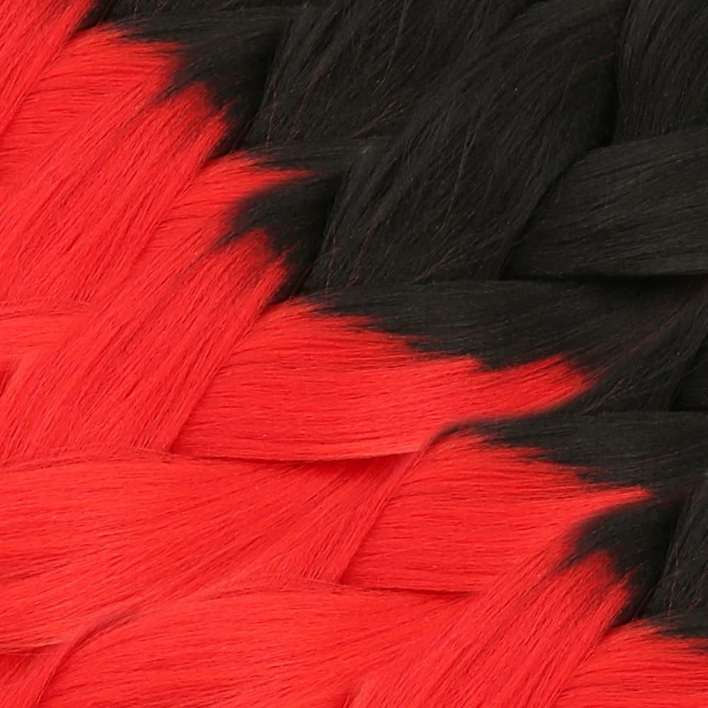 Lisinya201  Afrika Örgüsü Ve Rasta İçin Sentetik Ombreli Saç / Siyah / Kırmızı