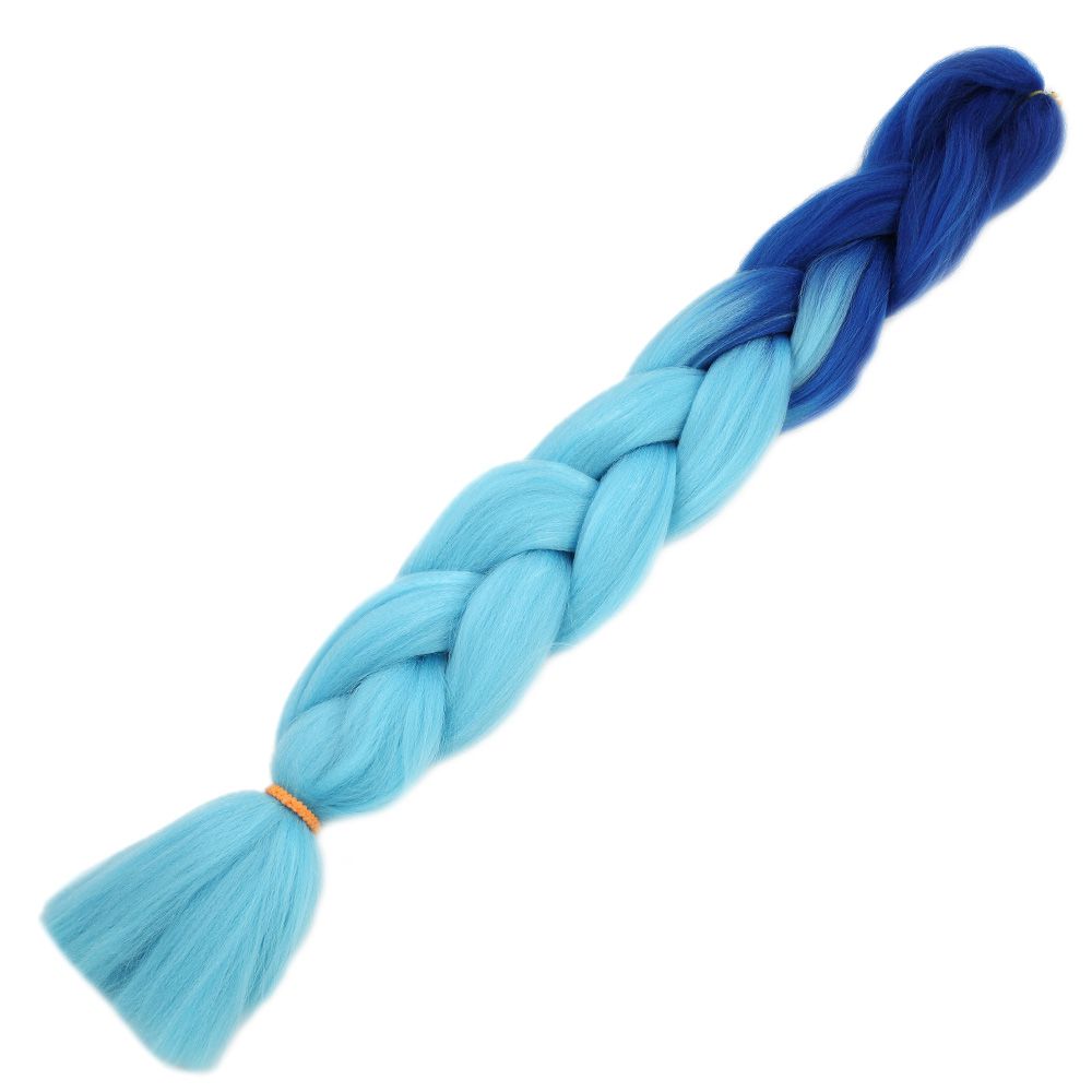 Lisinya201 Afrika Örgülük Sentetik Ombreli Saç 100 Gr. / Koyu Mavi / Açık Mavi