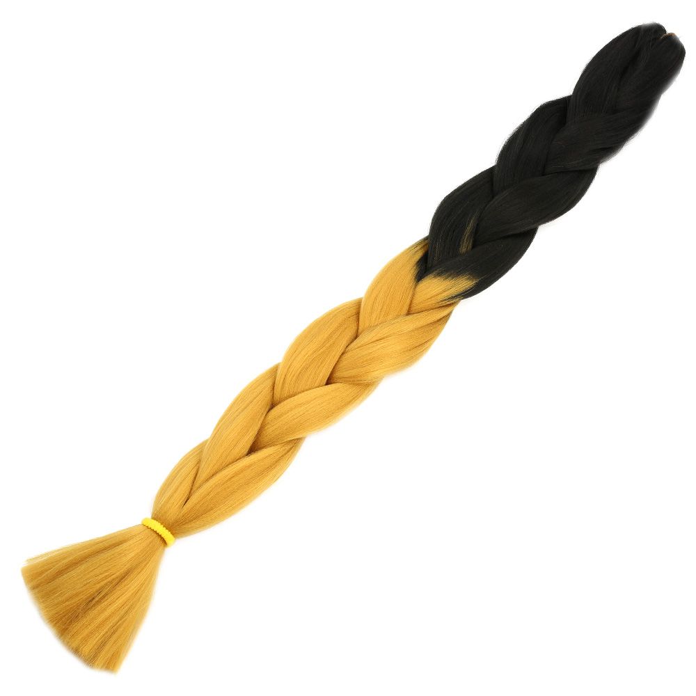 Lisinya201 Afrika Örgülük Sentetik Ombreli Saç 100 Gr. / Siyah / Gold Sarı