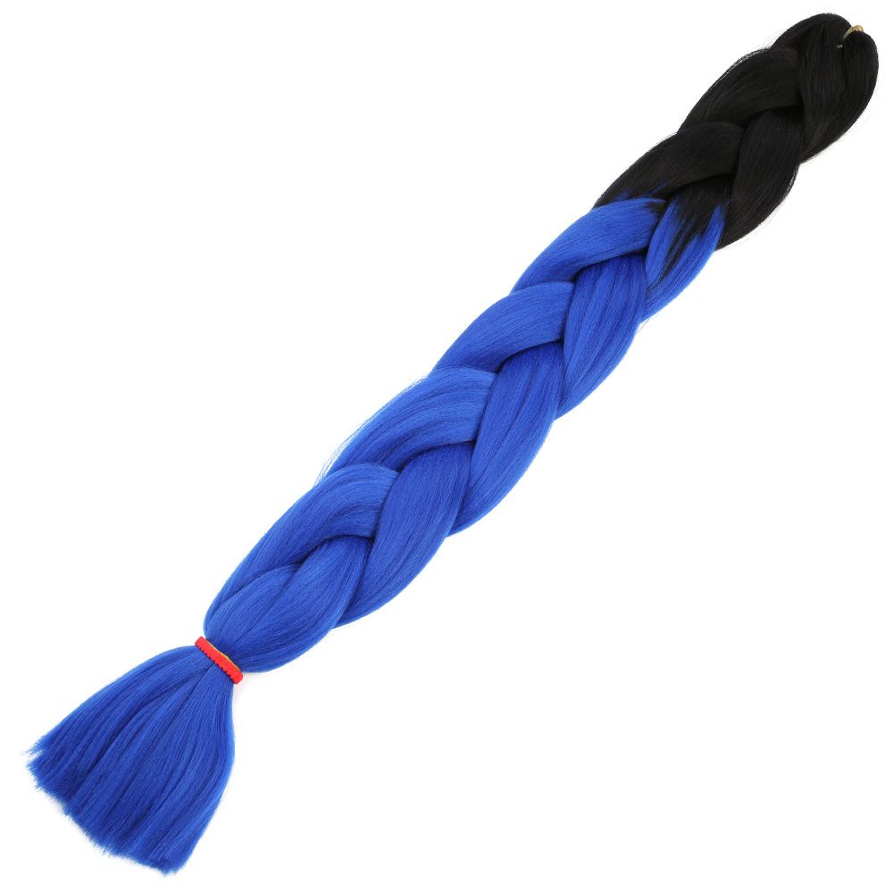Lisinya201 Afrika Örgüsü Ve Rasta İçin Sentetik Ombreli Saç / Siyah / Koyu Mavi Ombreli