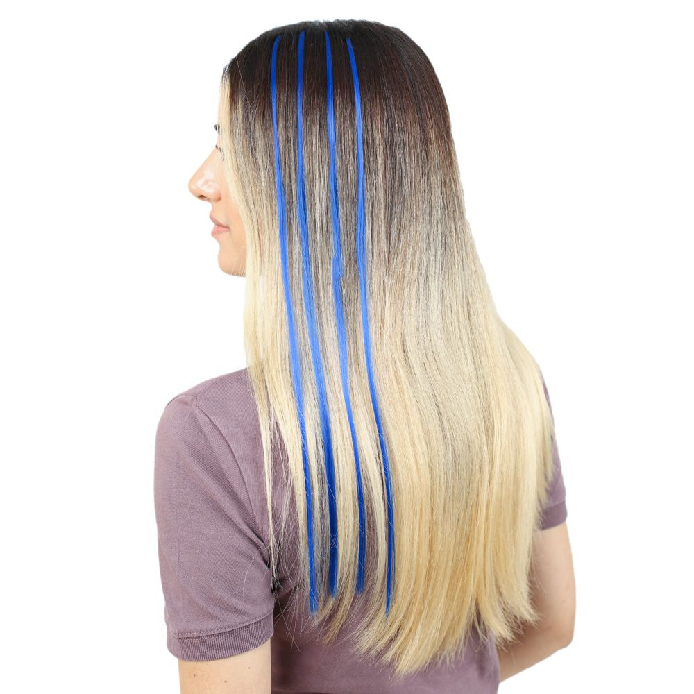 Lisinya201  Renkli Sentetik Boncuk Kaynaklık Saç + Takım Aparatı / Koyu Mavi / 10 Adet