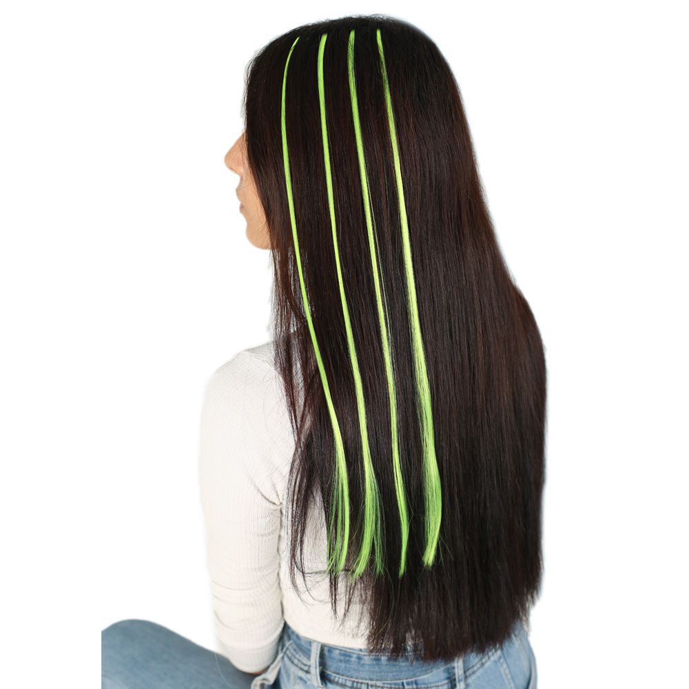 Lisinya201 Renkli Sentetik Boncuk Kaynaklık Saç + Takım Aparatı / Neon Sarı / 10 Adet