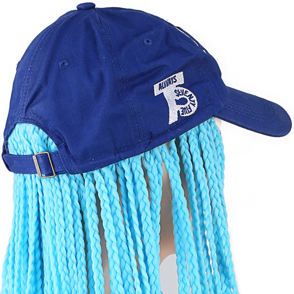 Lisinya201 Mavi Şapkalı Örgü Peruk / Turkuaz
