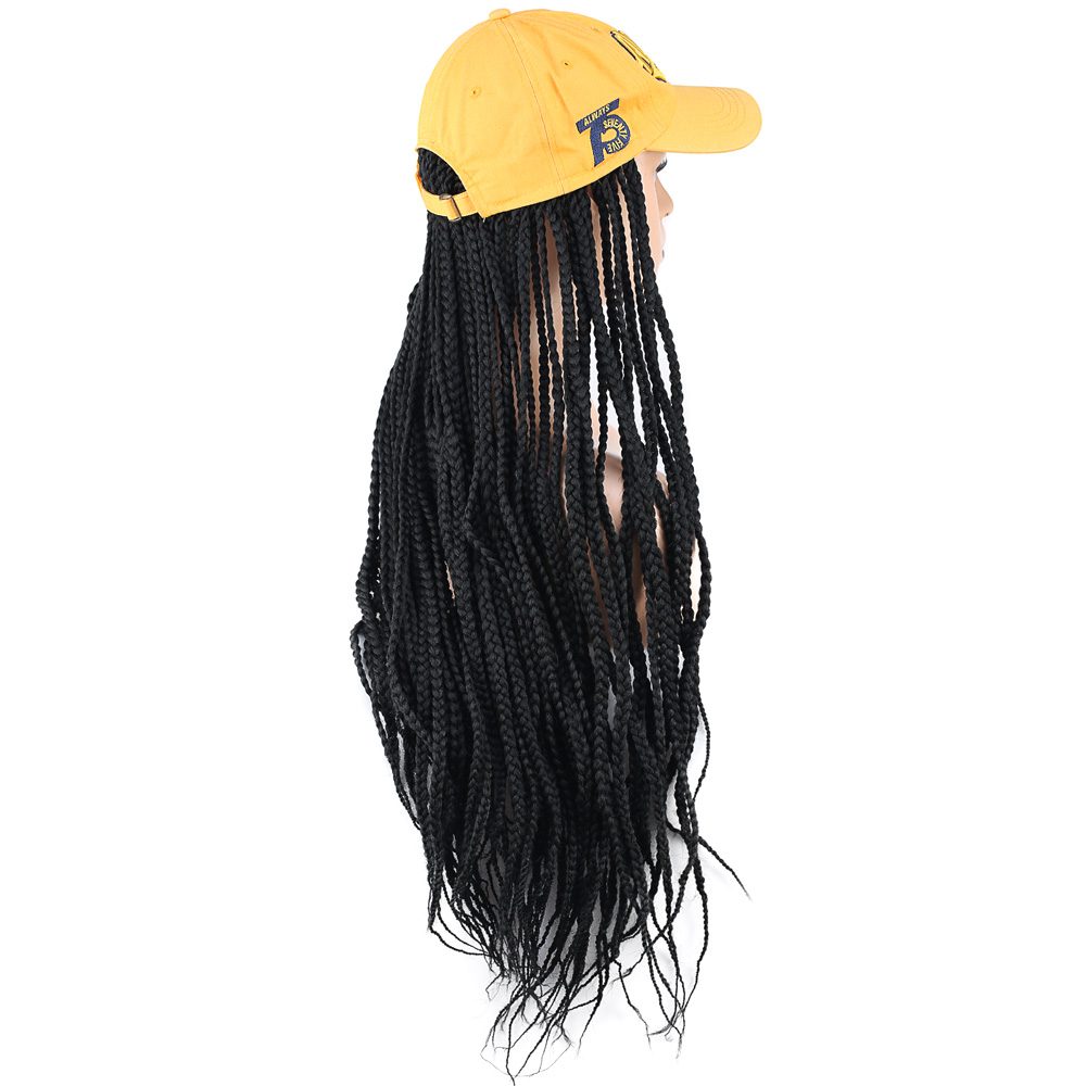 Lisinya201 Sarı Şapkalı Örgü Peruk / Siyah
