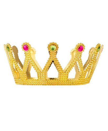 Altın Renk Çocuk ve Yetişkin Uyumlu Kraliçe Tacı Prenses Tacı 8X25 cm (Lisinya)