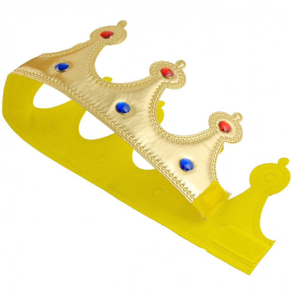 Altın Renk Kumaş Malzemeden İmal Çocuk Kral Tacı 57 cm (Lisinya)