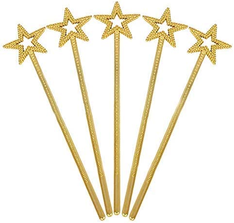 Altın Renk Yıldız Peri Asası Peri Değneği 34 cm 1 Adet (Lisinya)