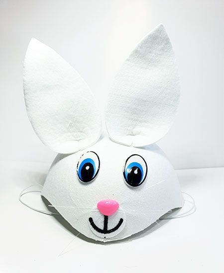 Beyaz Renk Kulaklı Tavşan Şapkası Hayvan Şapkası (Lisinya)