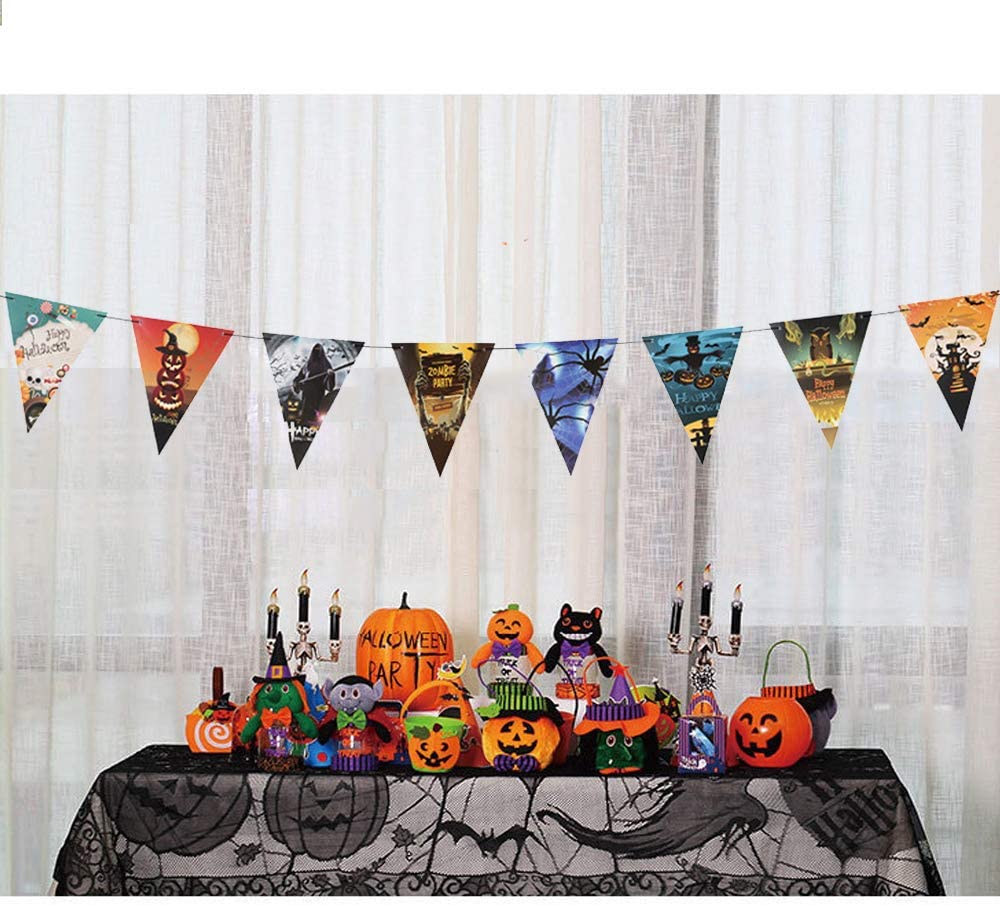 Cadılar Bayramı Halloween Flama Bayrak Banner Süs 8 li 3 Metre (Lisinya)