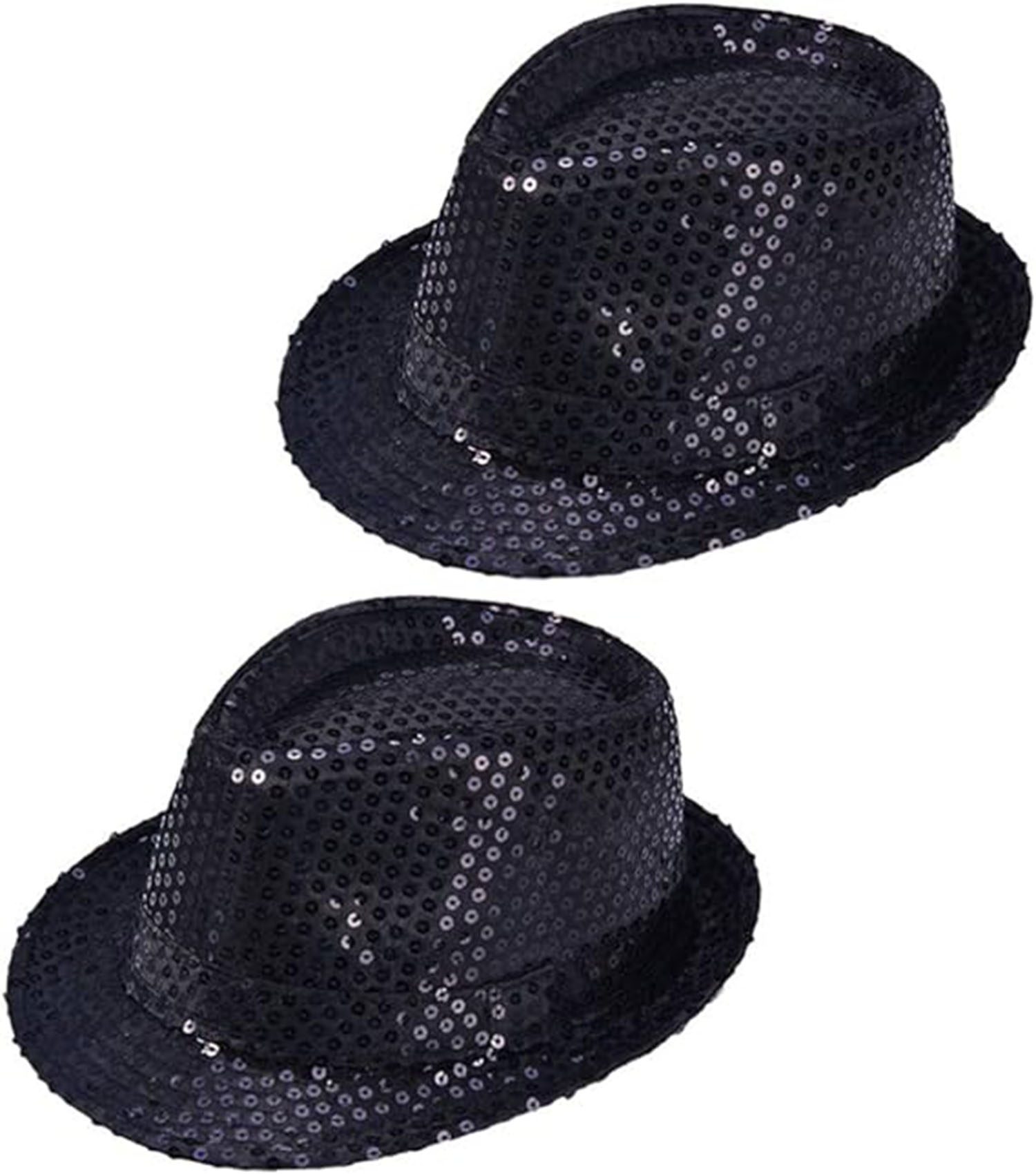 Çocuk Boy Siyah Payetli Şapka Gösteri Şapkası Michael Jackson Şapkası 54 No (Lisinya)