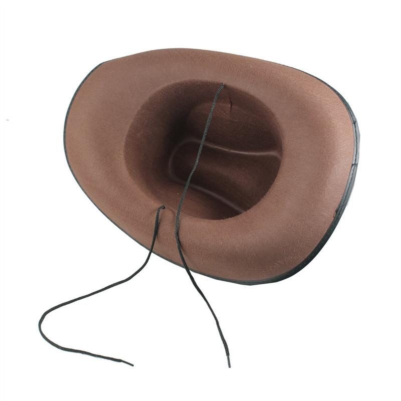Çocuk Kovboy Şapkası - Vahşi Batı Kovboy Şerif Şapkası Kahve Renk (Lisinya)