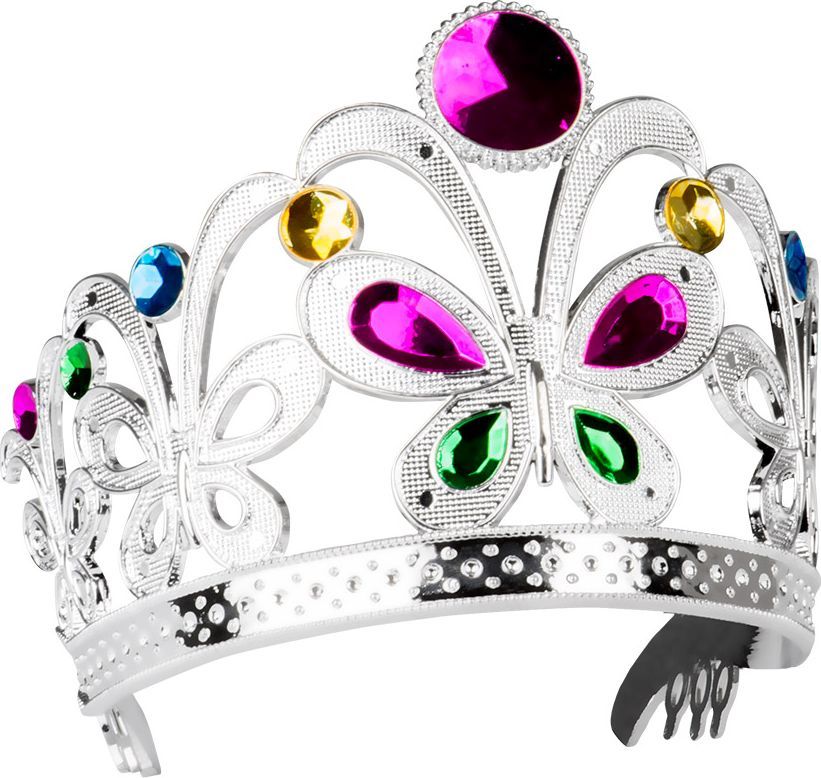 Çocuklar İçin Kraliçe Tacı - Çocuk Prenses Tacı Gümüş Renk (Lisinya)