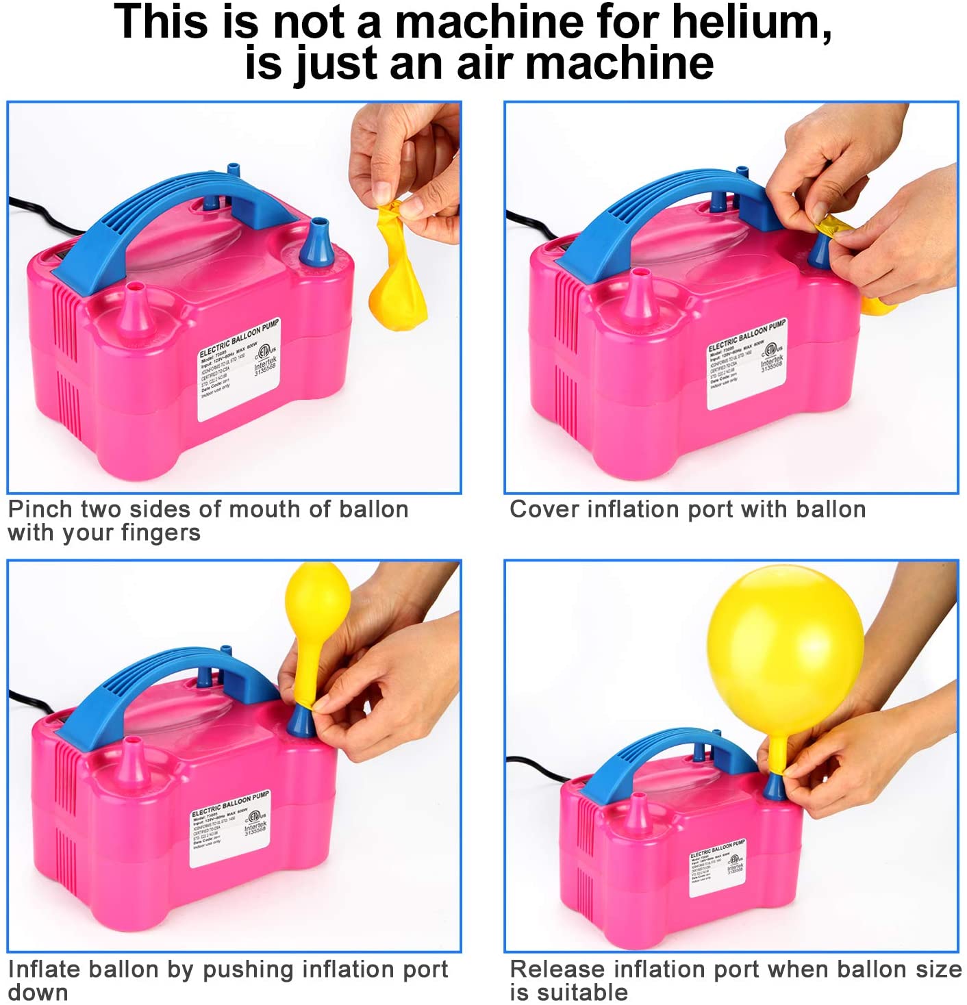 Elektrikli Balon Pompası Çift Uçlu Çift Çıkışlı Balon Makinası (Lisinya)